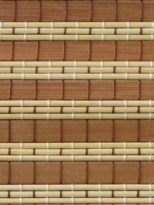 Material for manufacture of made to measure bamboo roller blinds and bespoke bamboo shading
