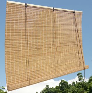 8 foot wide roller blinds, bespoke natural bamboo blind